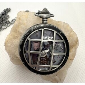 Disney Tim Burton's The Nightmare Before Christmas Pocket Watch Necklace 30"